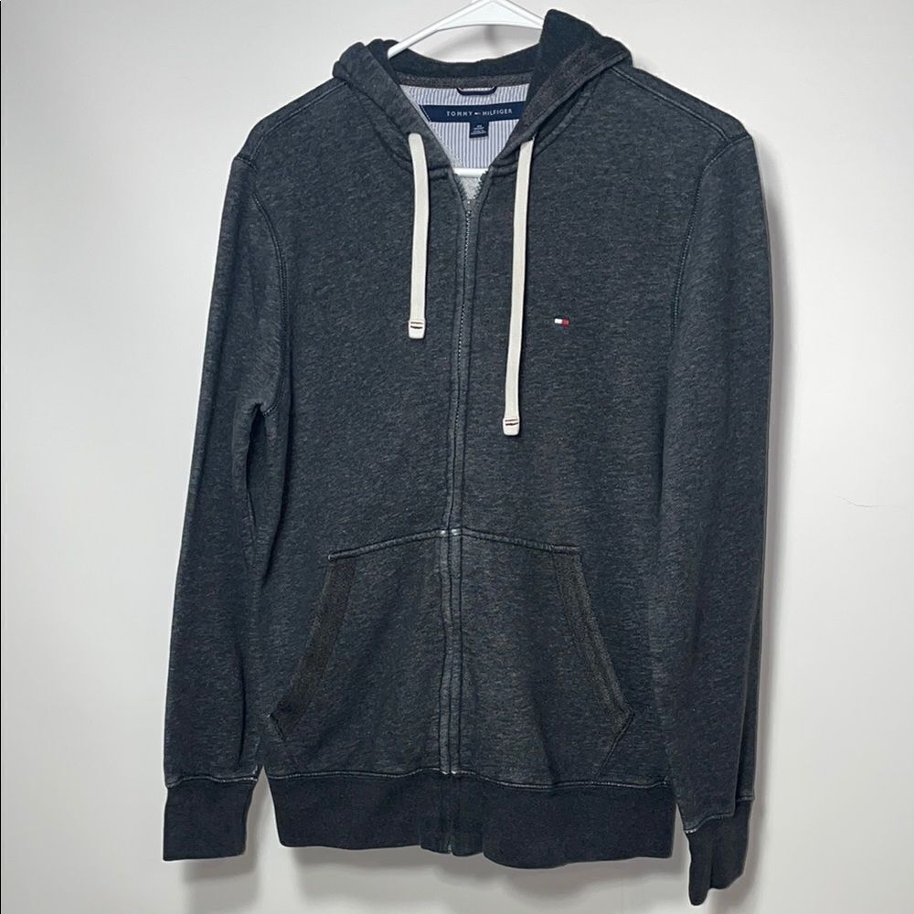 Tommy Hilfiger Men's Gray zip up Hoodie Sweater